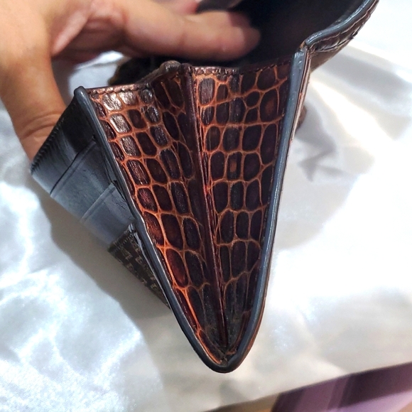 🇮🇹Celine Canvas/Crocodile Leather Long Wallet 🤎🤎🤎 - Picture 6 of 16
